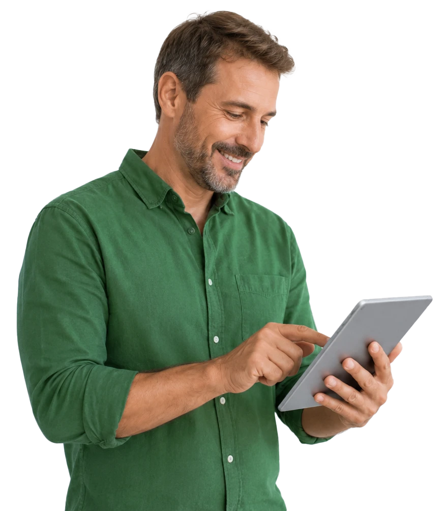 Produtor utilizando SmartBov no tablet
