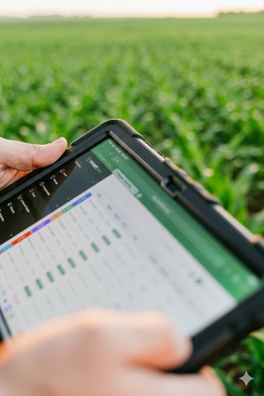 SmartBov no tablet durante a operação de campo